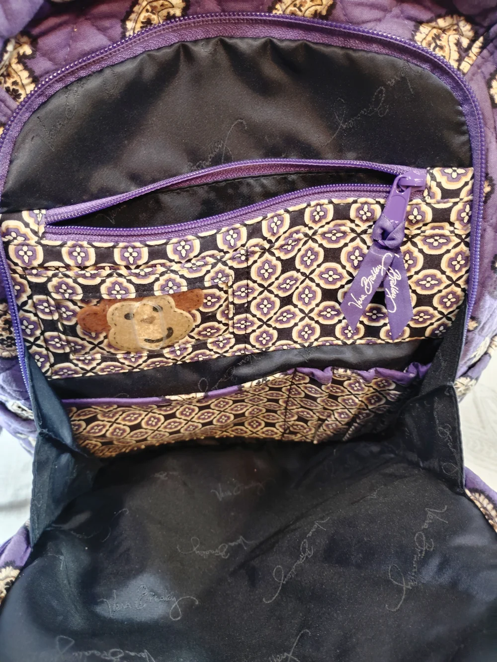 Vera Bradley Purple Paisley Quilted Backpack